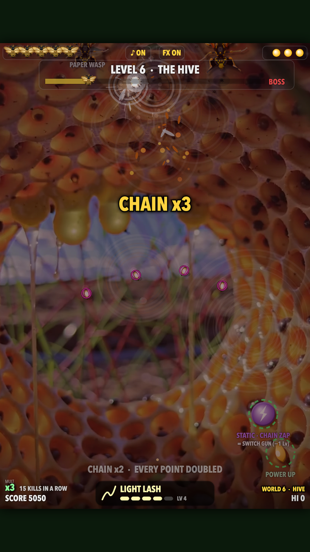 Hive Strike inside the comb